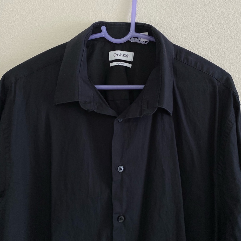 Black Calvin Klein Collared Dress Shirt